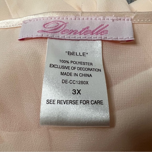 Dentelle “Belle” Sheer Embroidered Long Robe 3X - Picture 5 of 7